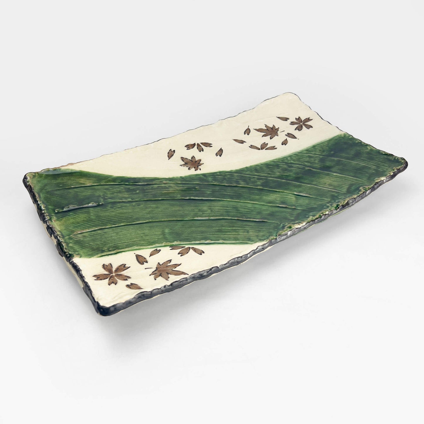 Sq. Deep Plate Oribe Shunjyu (8" x 14.5")