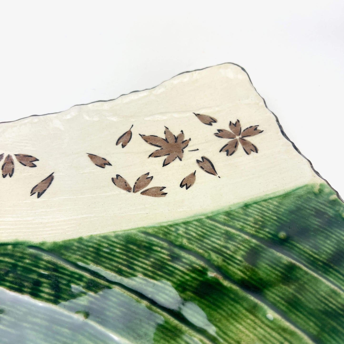 Sq. Deep Plate Oribe Shunjyu (8" x 14.5")