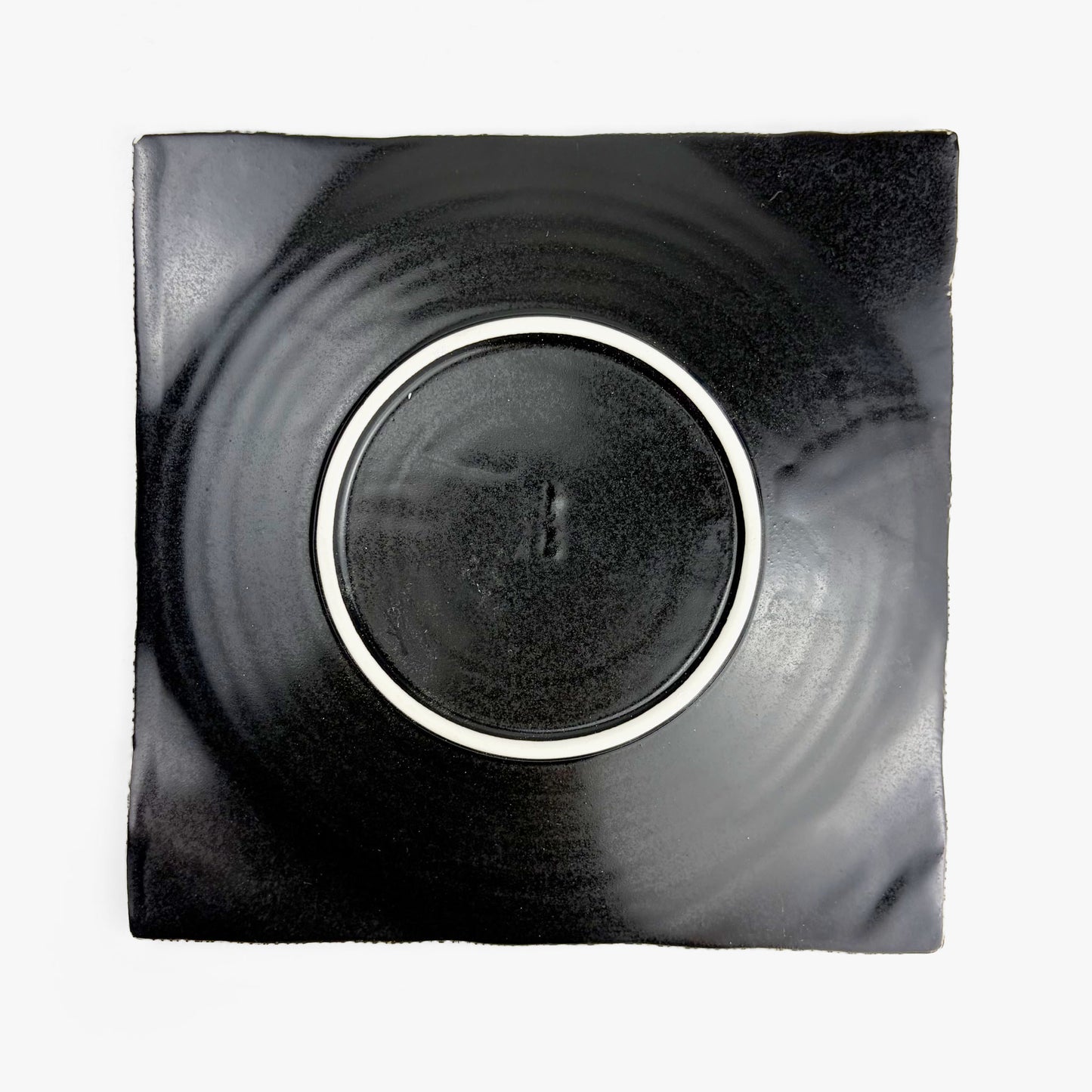 SQ. Plate Kuro Oribe (7"D)