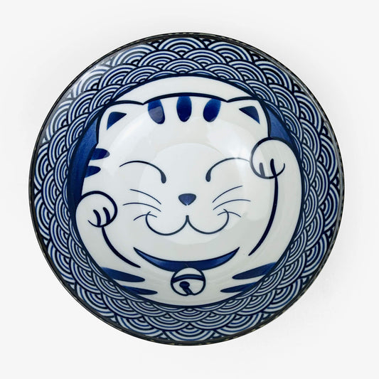 Ramen Bowl Seigaiha neko(7.27")