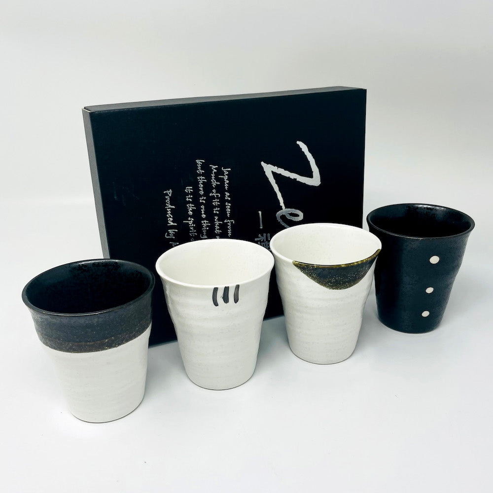 Cup Set of 4 Black & White image 2