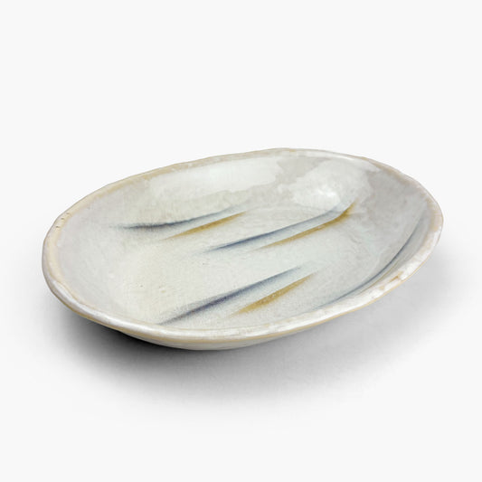 Deep Oval Plate Cream (7")