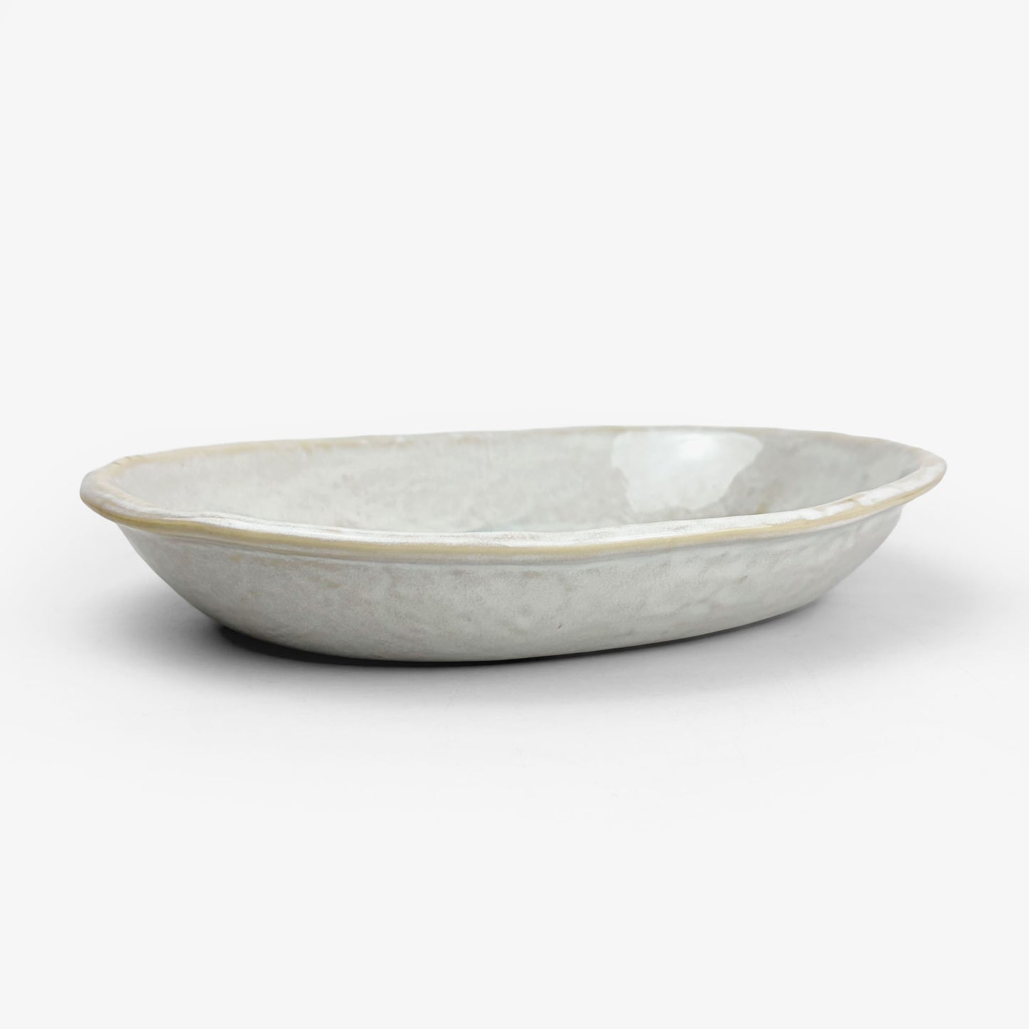 Deep Oval Plate Cream (7")