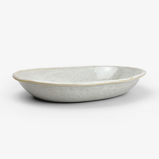 Deep Oval Plate Cream (7")