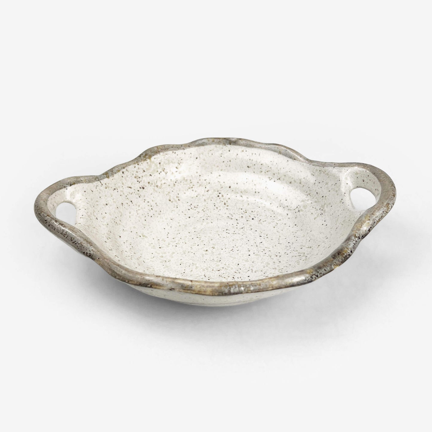 Small Bowl Shiro Karatsu w/ handles (7.25"D)