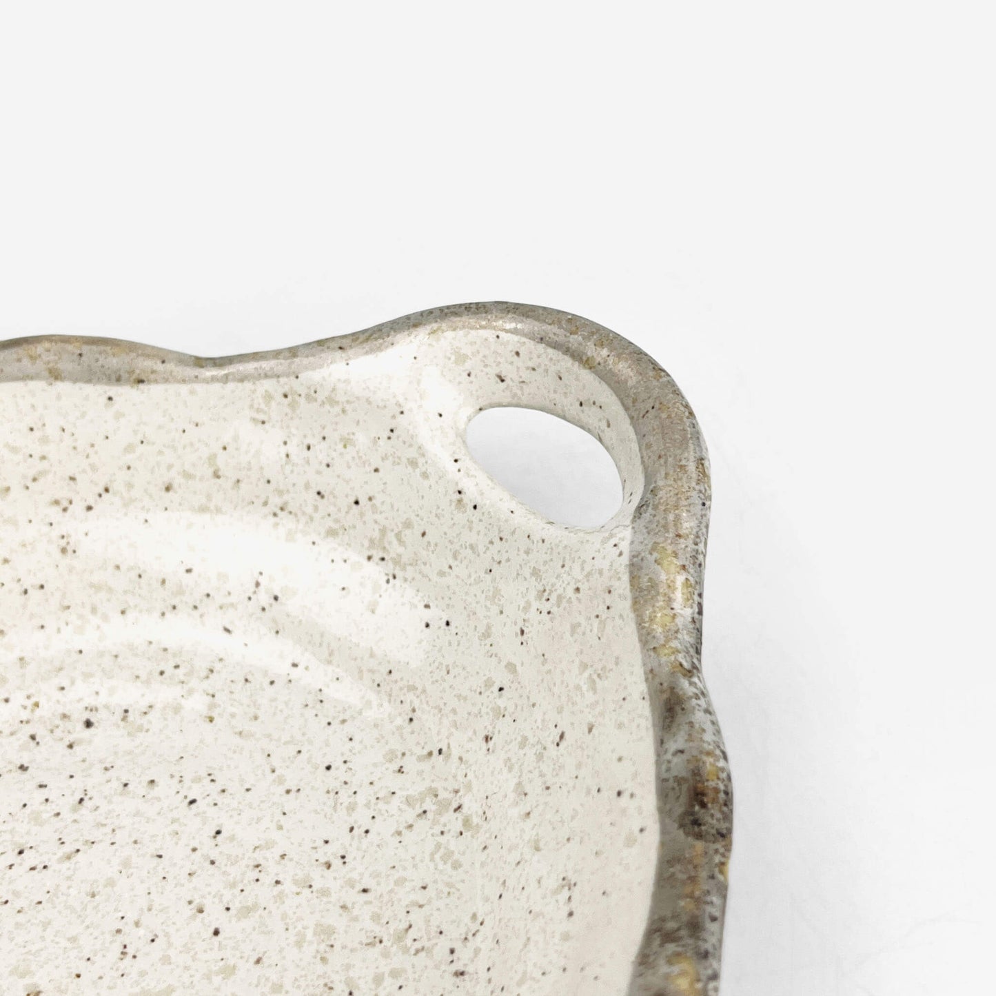 Small Bowl Shiro Karatsu w/ handles (7.25"D)