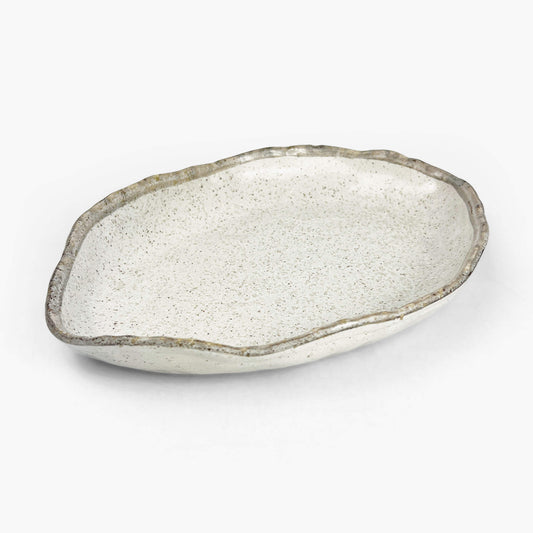 Oval Deep Plate Shirokaratsu (10.25"x7.25")