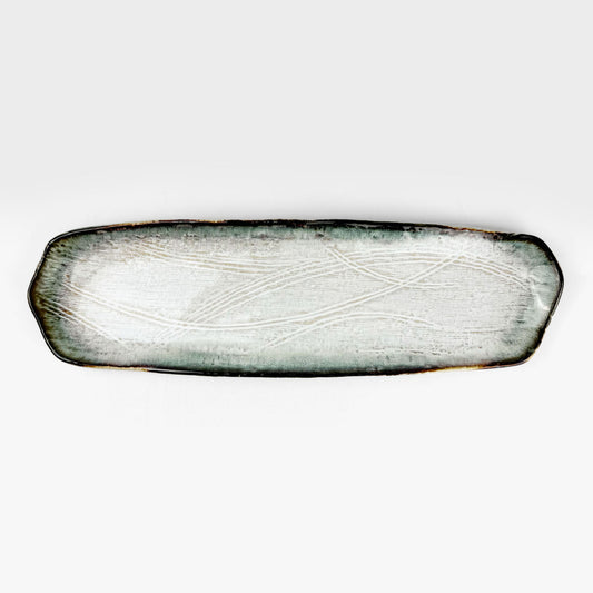 Shirokinyo Rec.Div.Plate Half Moon  (10.75" x 4.5")