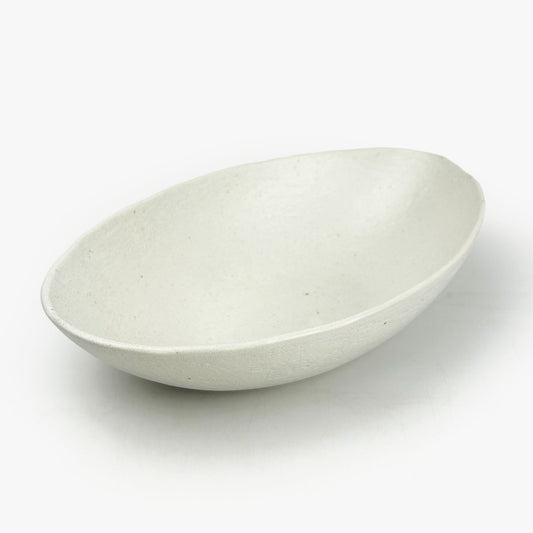 Oval Bowl White Matte Suname (10.5"x6.75")