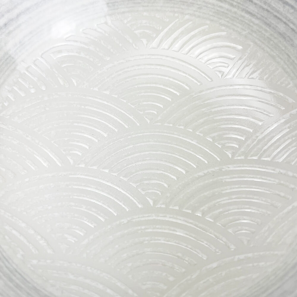 White Seigaiha Wave Ramen Bowl (8.25"D) image 5