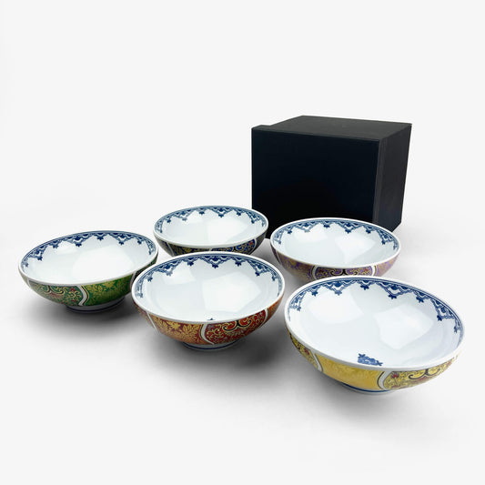 Arita Tayo Bowl set/5 Koimari (6"D)