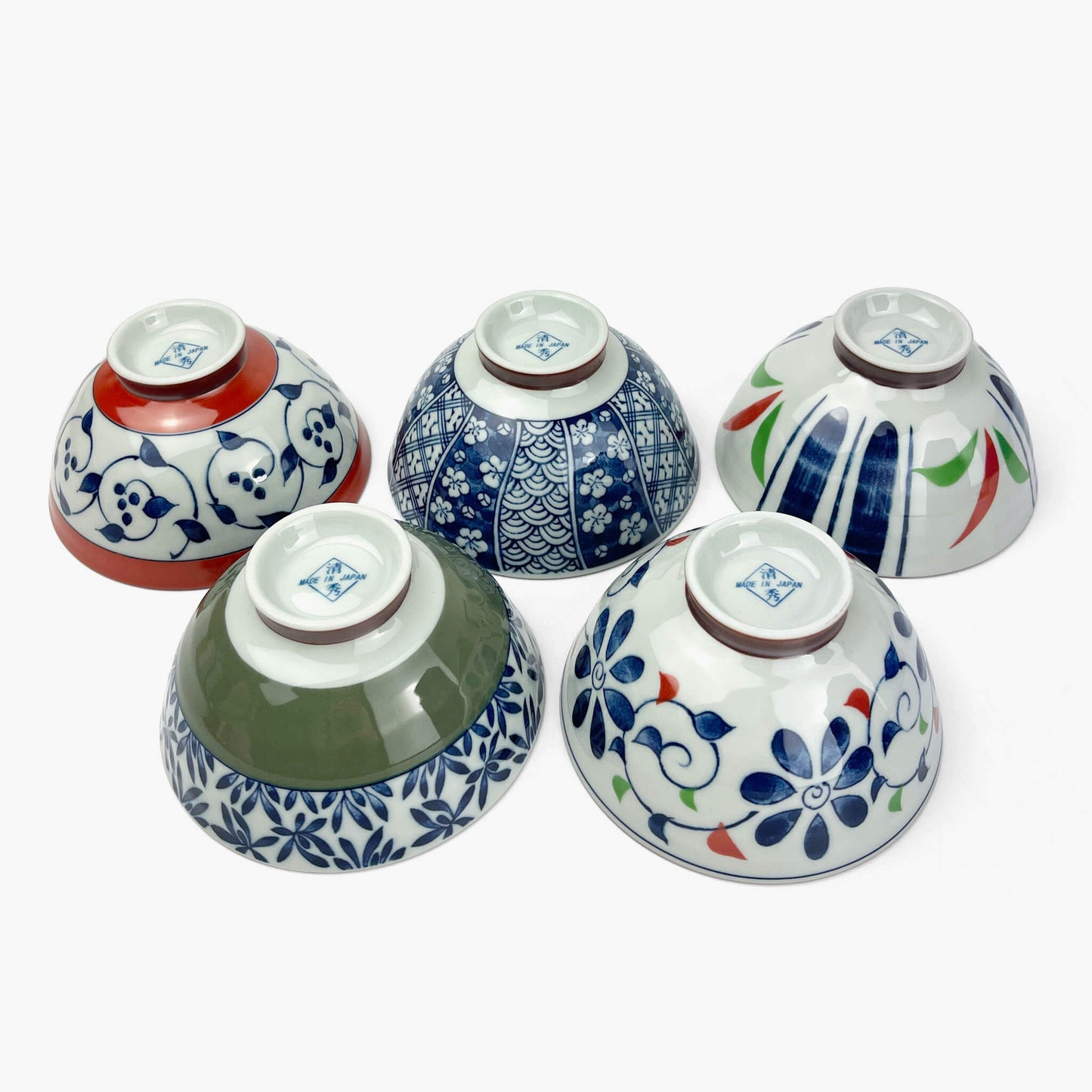 Arita Rice Bowl set/5 Somenishiki (4.5"D)