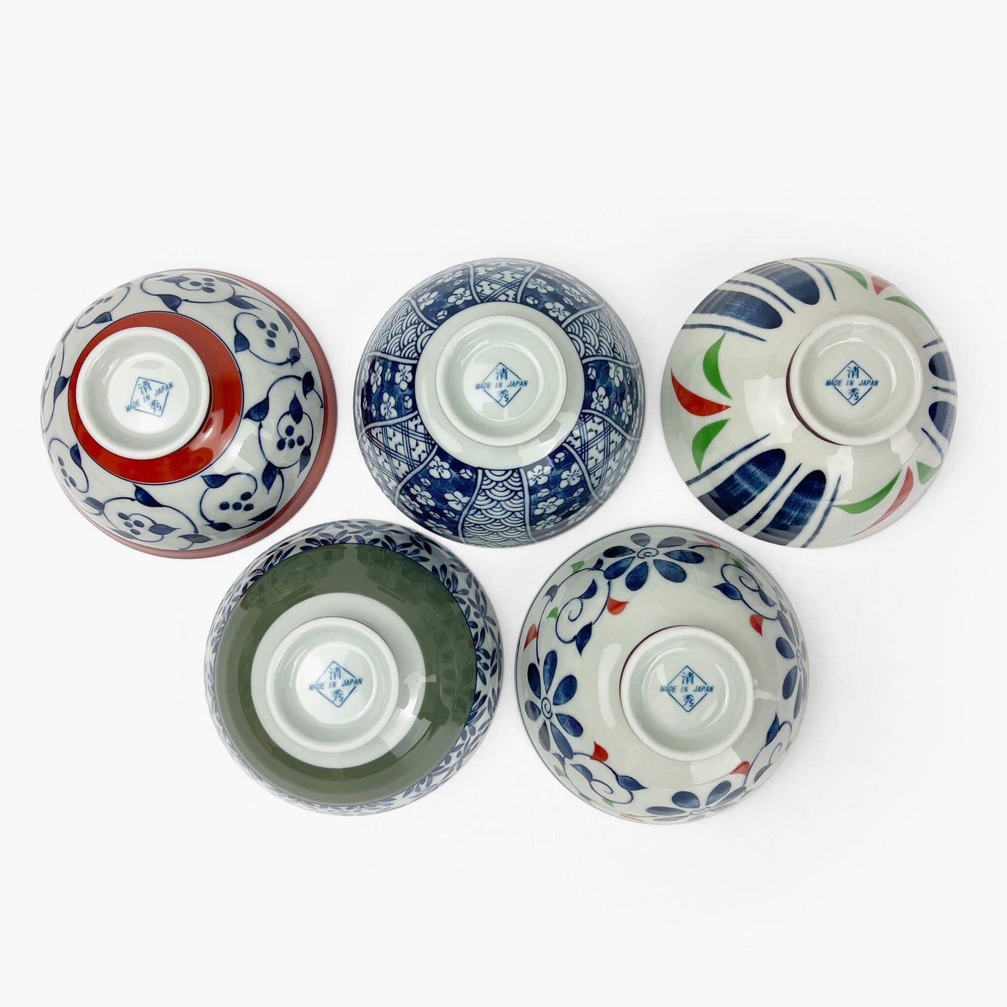 Arita Rice Bowl set/5 Somenishiki (4.5"D)