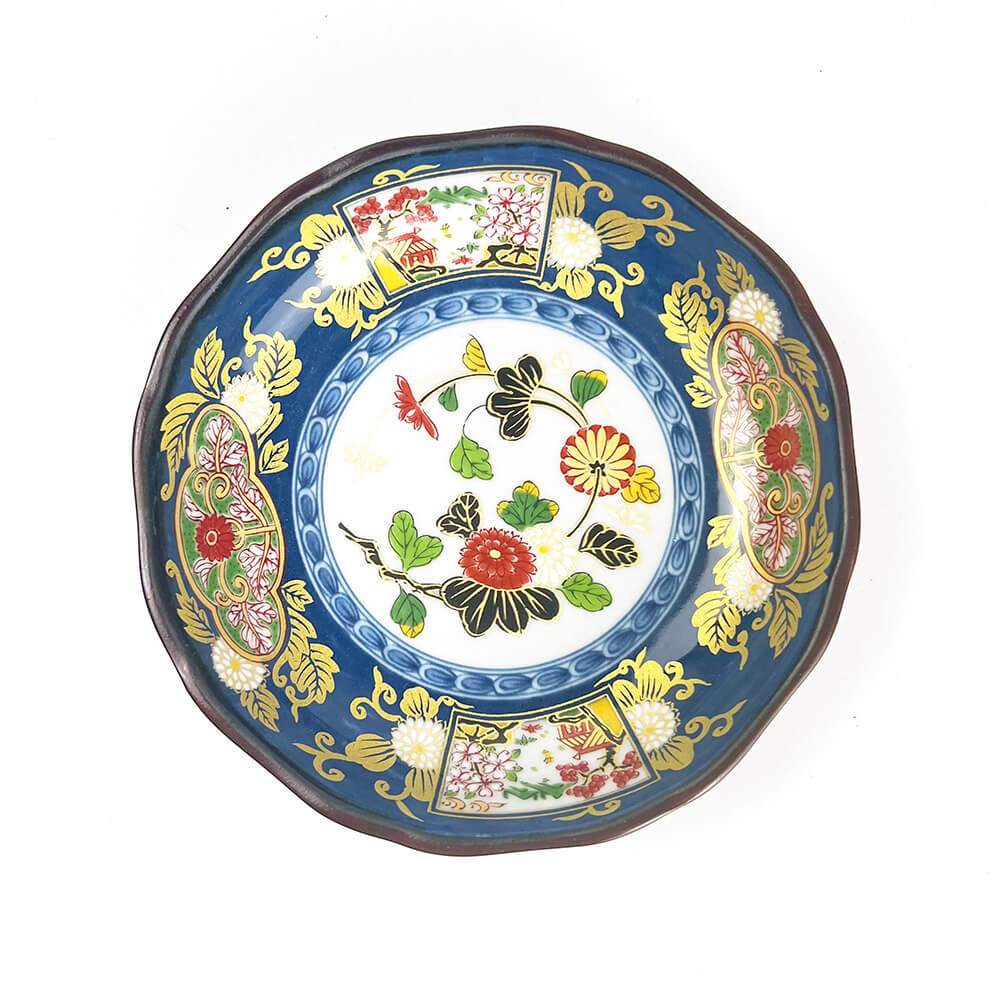 Arita Koimari Kinsai Gold Blue Dish Set of 5 image 1