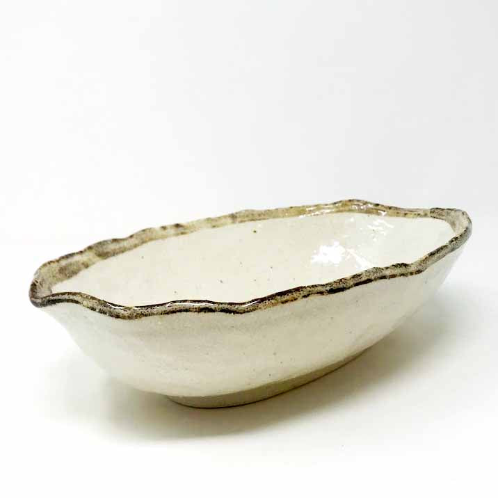 Oval Bowl Shiro Karatsu (10" x 6.5") image 2
