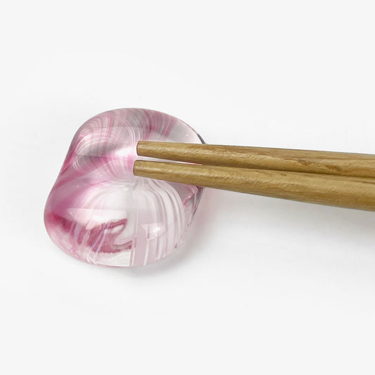 Glass mame Chopstick Rest Sakura (1.25"x1")