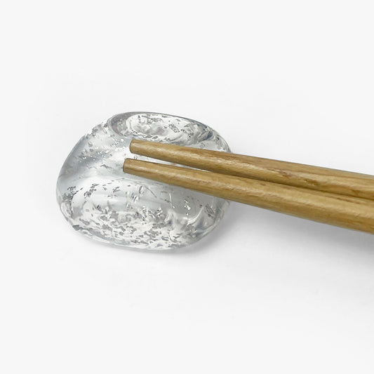 Glass mame Chopstick Rest Platinum (1.25"x1")