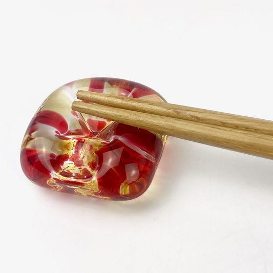 Glass Chopstick Rest Apple (1.5")