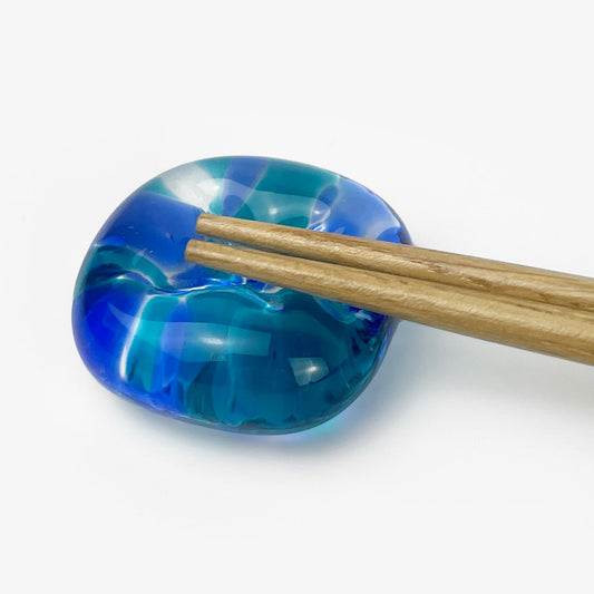 Glass Chopstick Rest Blueberry (1.5")