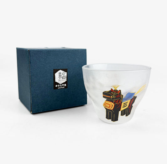 Glass Sake Cup Eto - Horse (2.5oz)