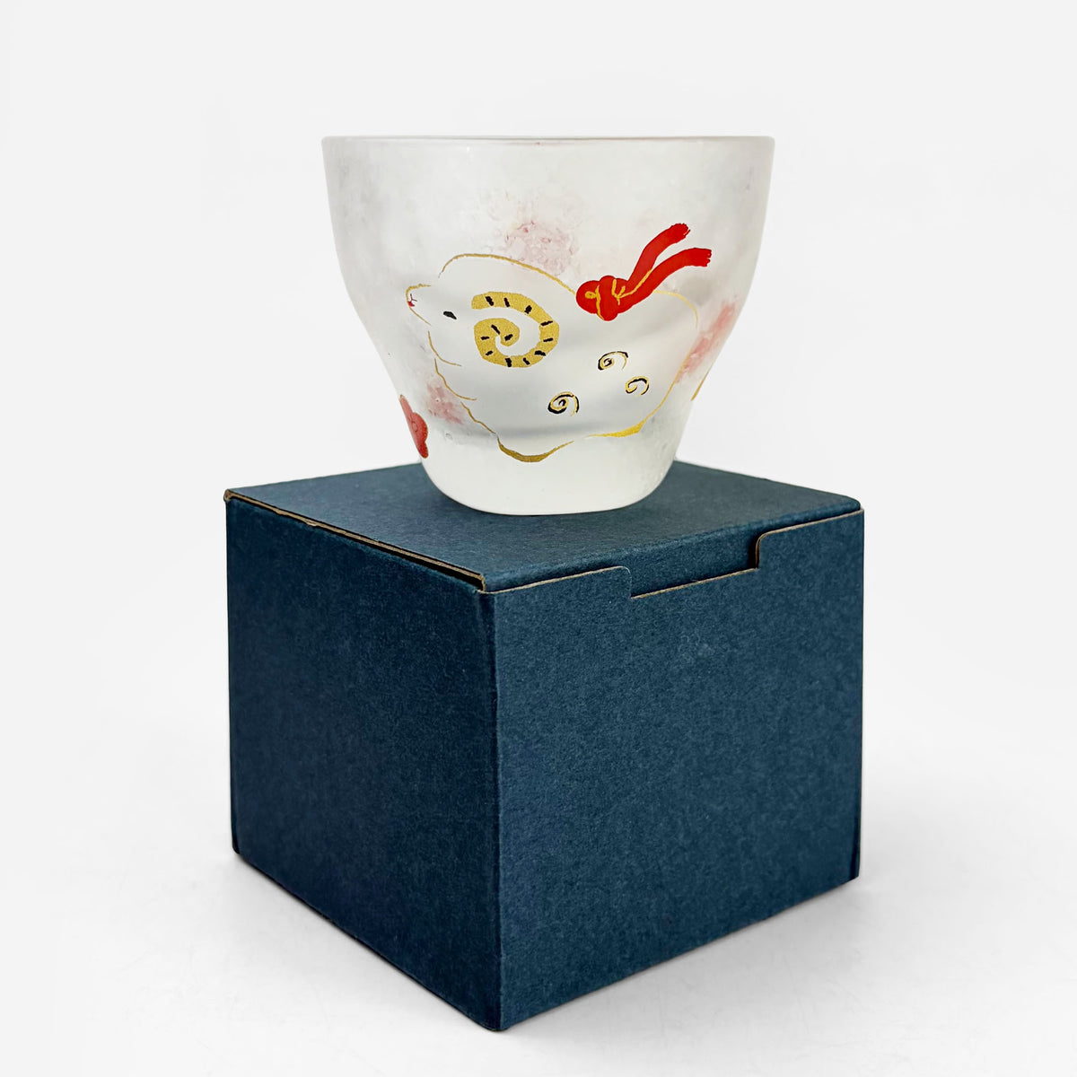 Glass Sake Cup Eto - Sheep (2.5oz)