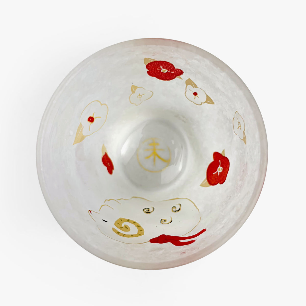 Glass Sake Cup Eto - Sheep (2.5oz)