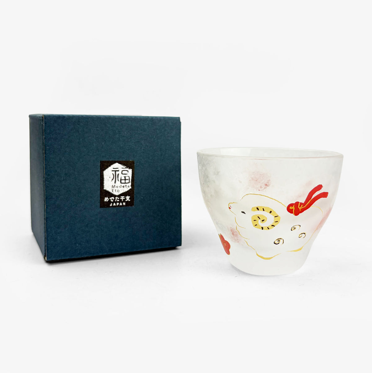 Glass Sake Cup Eto - Sheep (2.5oz)