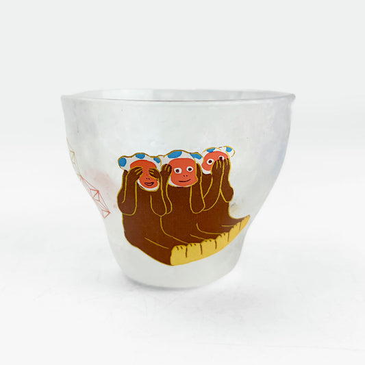 Glass Sake Cup Eto - Monkey (2.5oz)