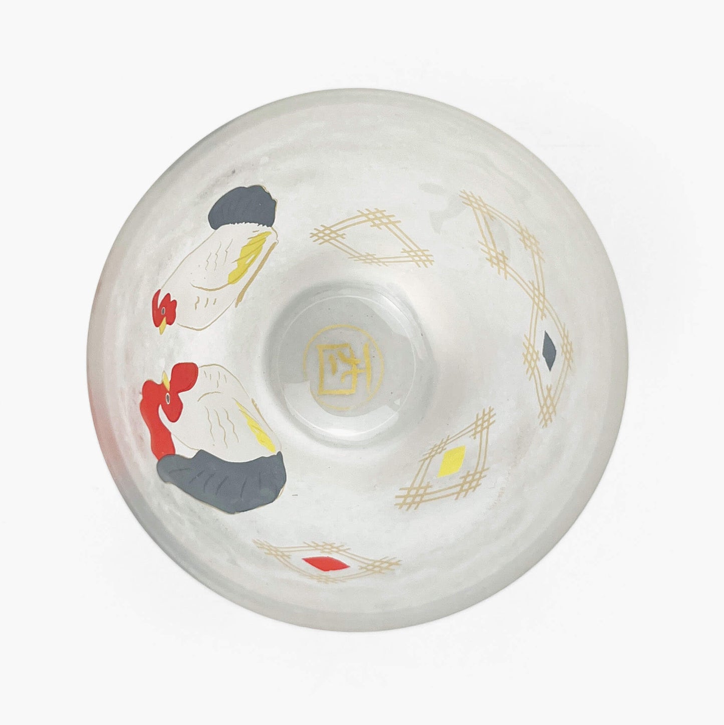 Glass Sake Cup Eto - Rooster (2.5oz)