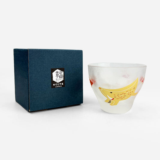 Glass Sake Cup Eto - Boar (2.5oz)