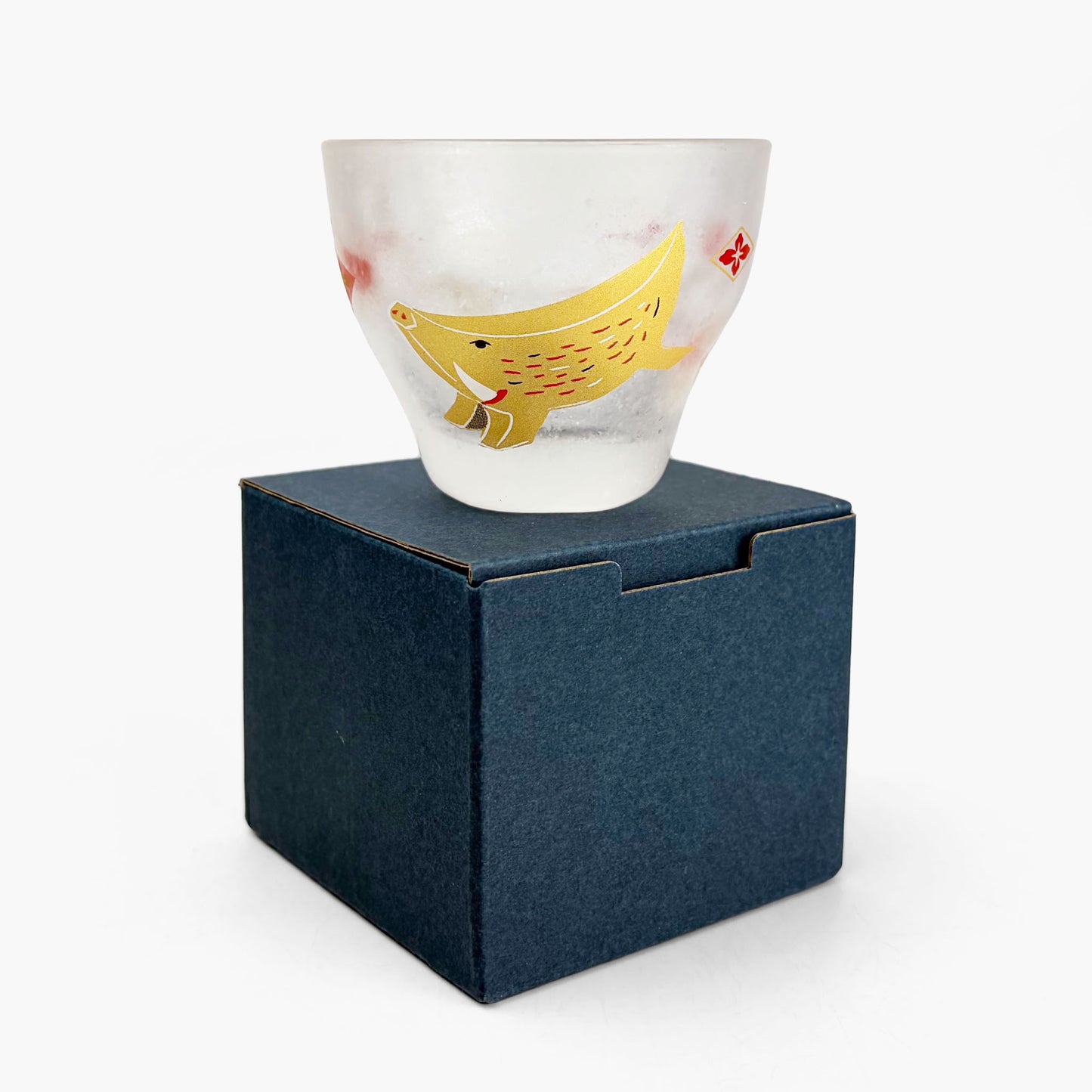 Glass Sake Cup Eto - Boar (2.5oz)