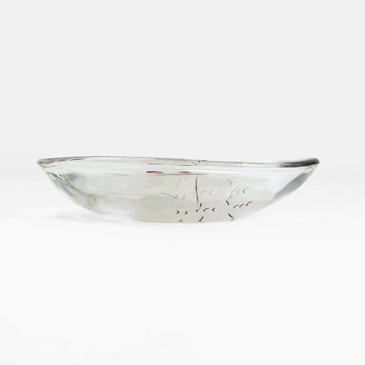 Glass Dish Mamezara Lucky Cat White (3.5"D)