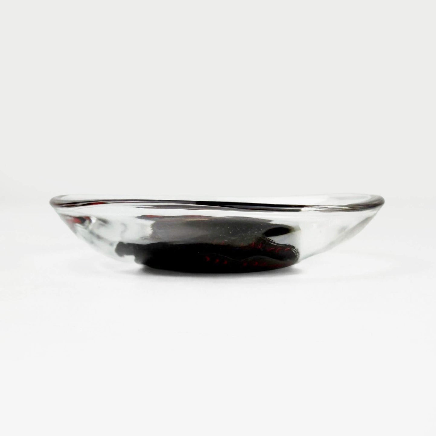 Glass Dish Mamezara Lucky Cat Black (3.5"D)