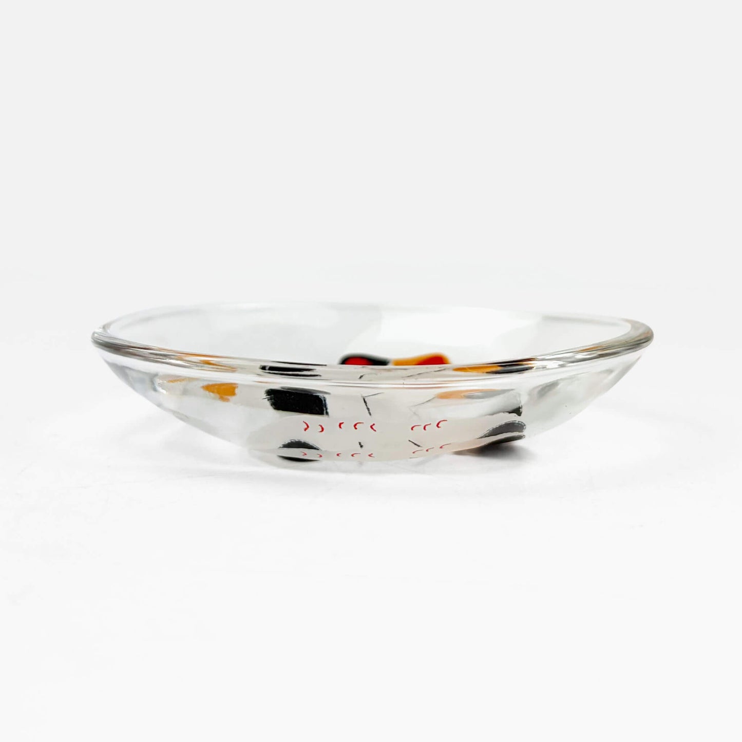 Glass Dish Mamezara Lucky Cat Calico (3.5"D)