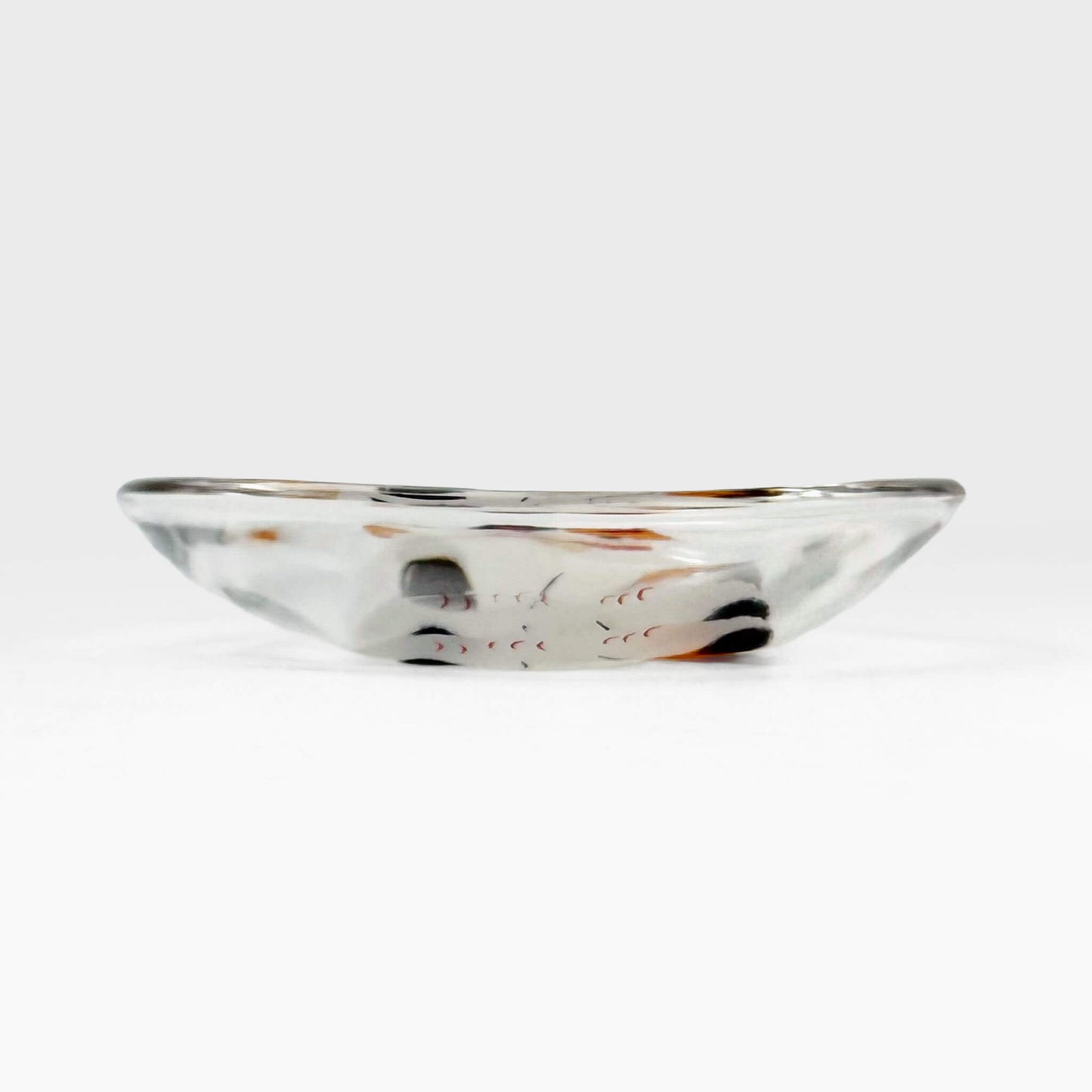 Glass Dish Mamezara Lucky Cat Calico (3.5"D)