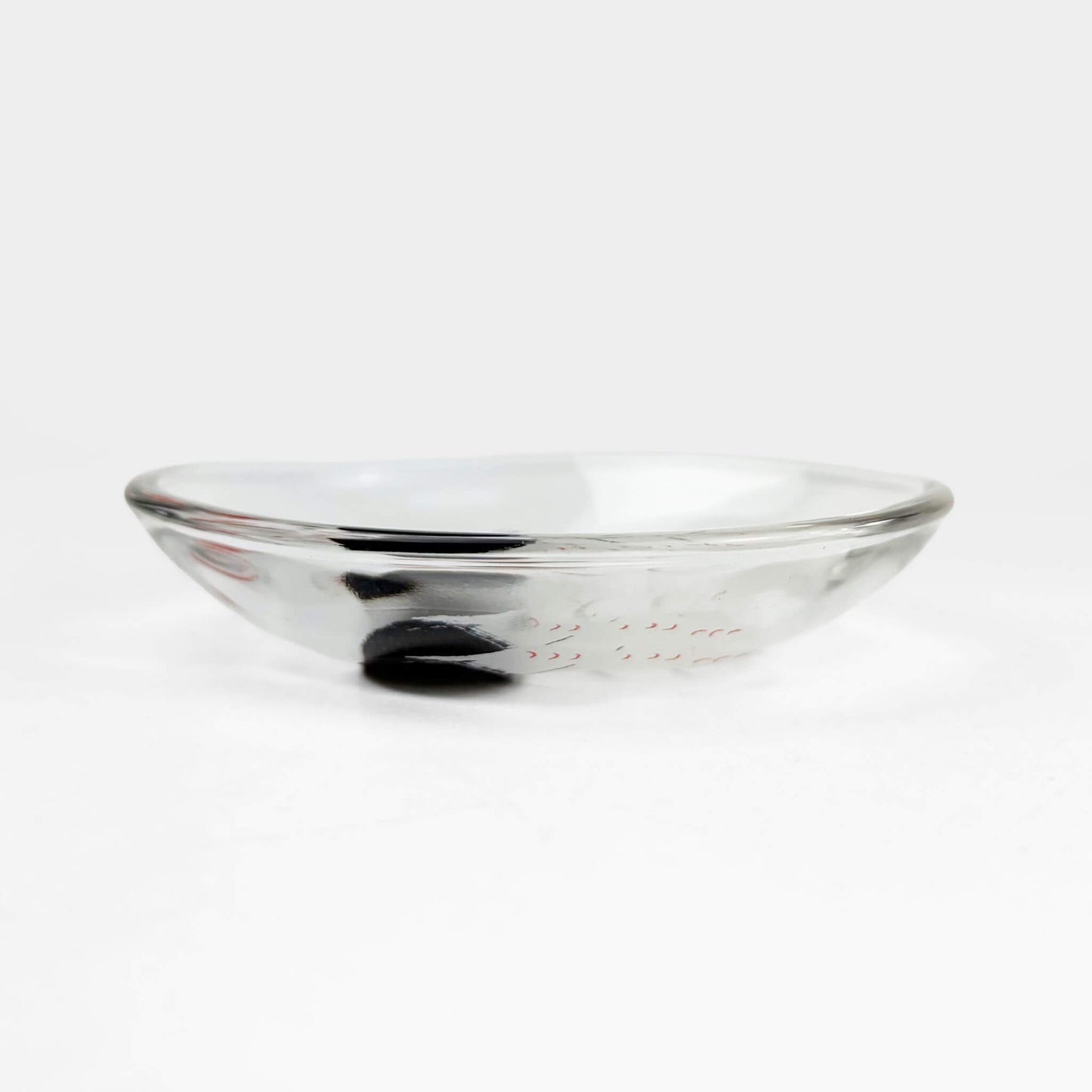 Glass Dish Mamezara Lucky Cat Black/White (3.5"D)