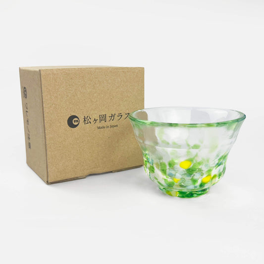 Matsugaoka glass sake cup Wakakusa (1.5oz)