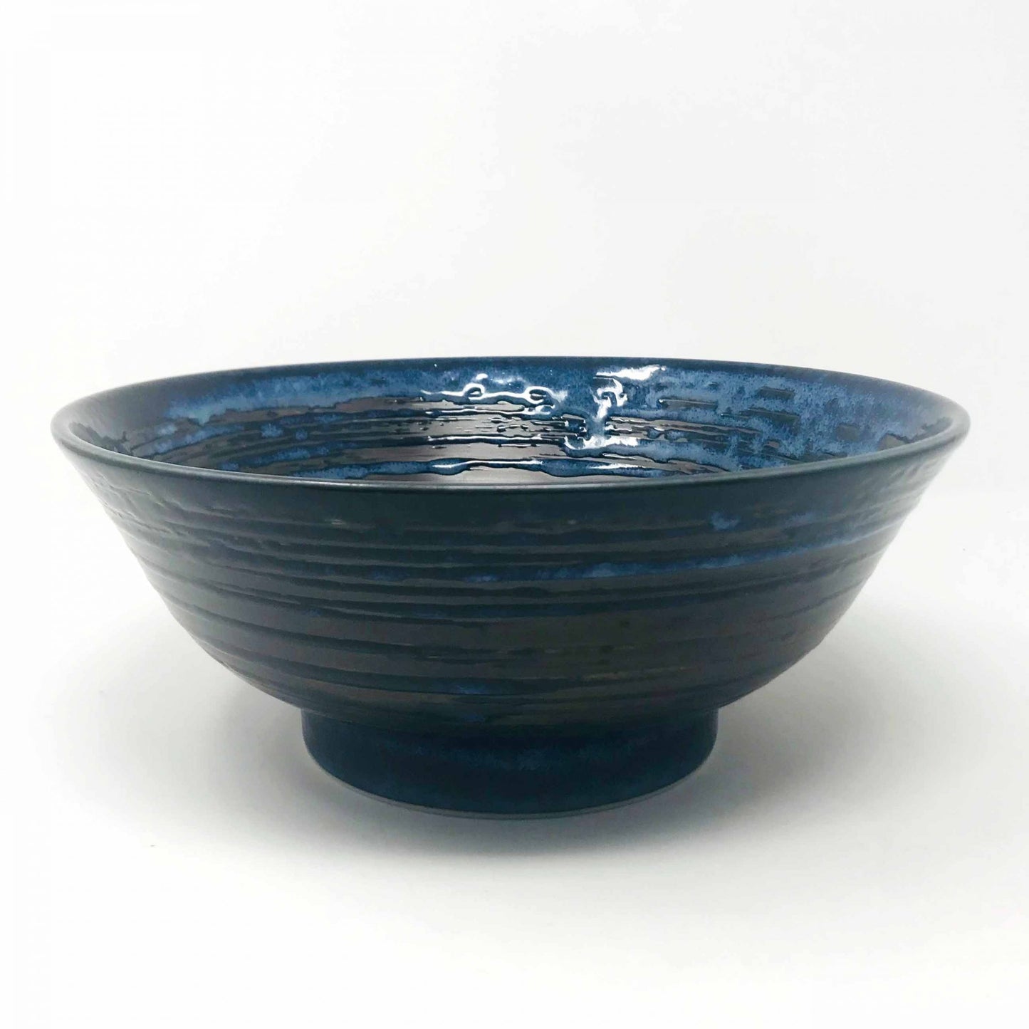 Ramen Bowl Navy Blue Hakeme (8.25″D) image 0