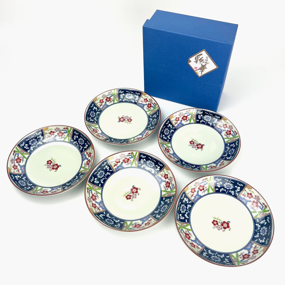 Arita Plum Blossom Dessert Plates Set of 5 image 0
