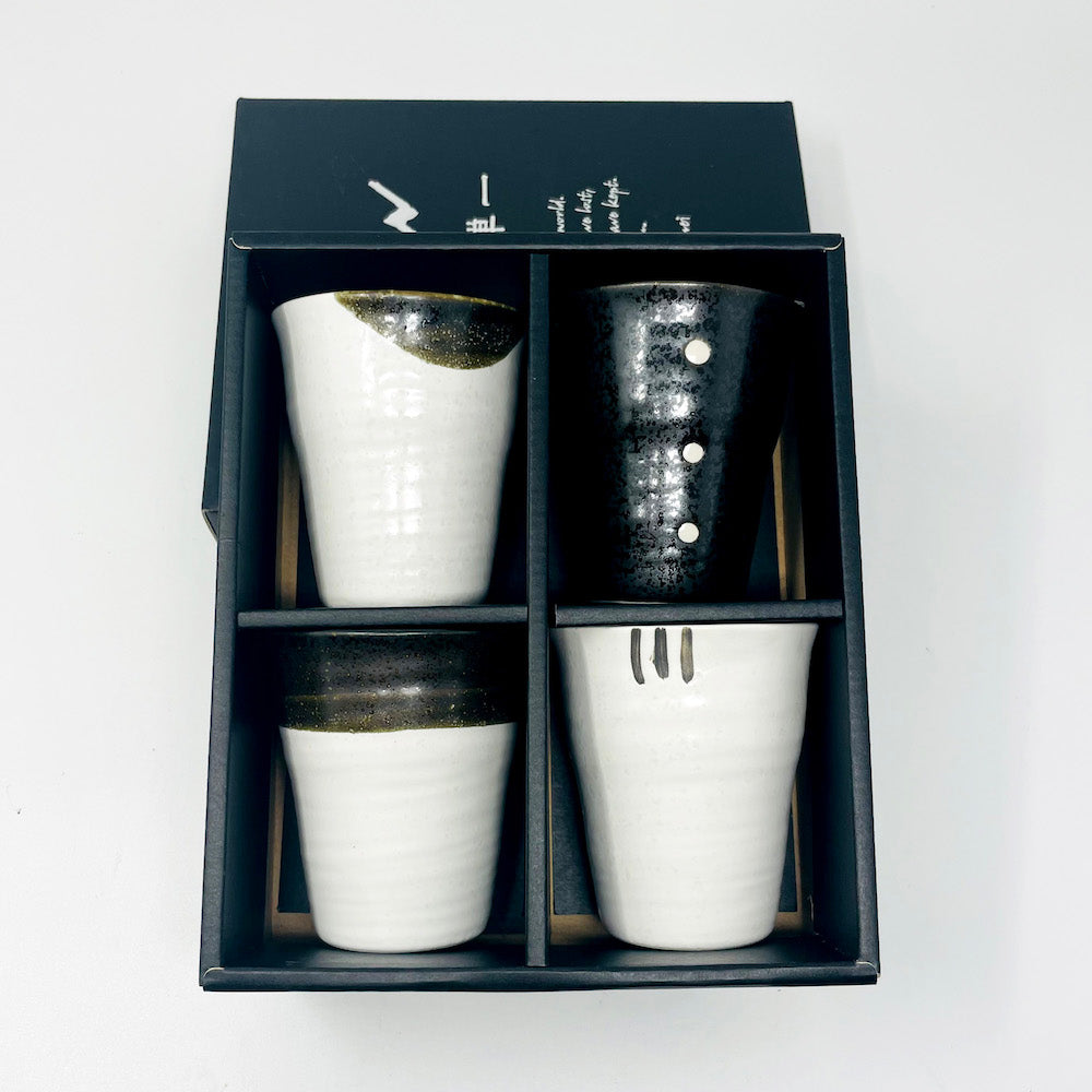 Cup Set of 4 Black & White image 4