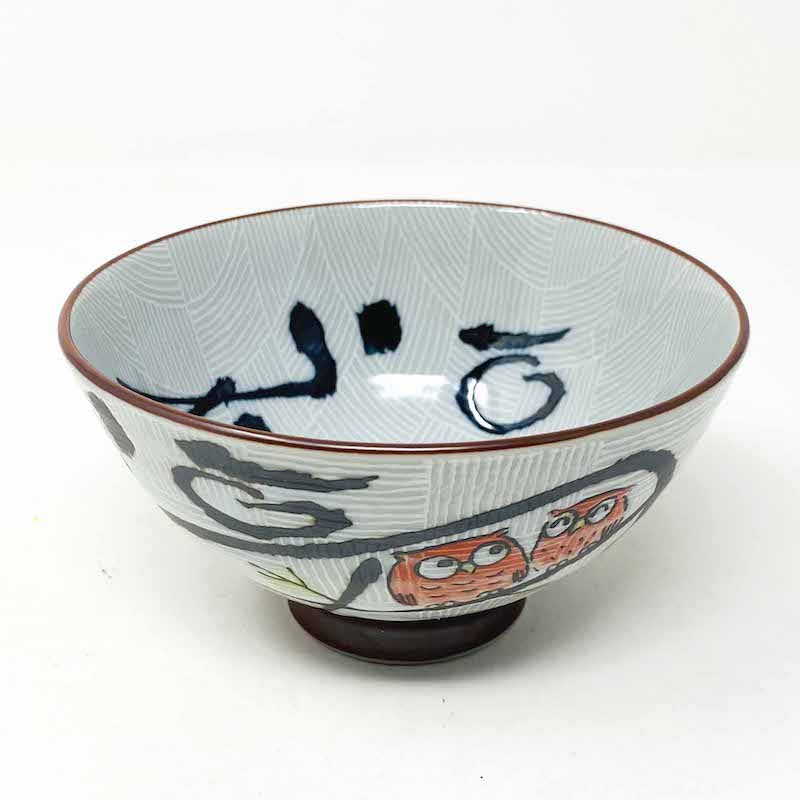 Owl Pink Rice Bowl (4.5″D) image 1