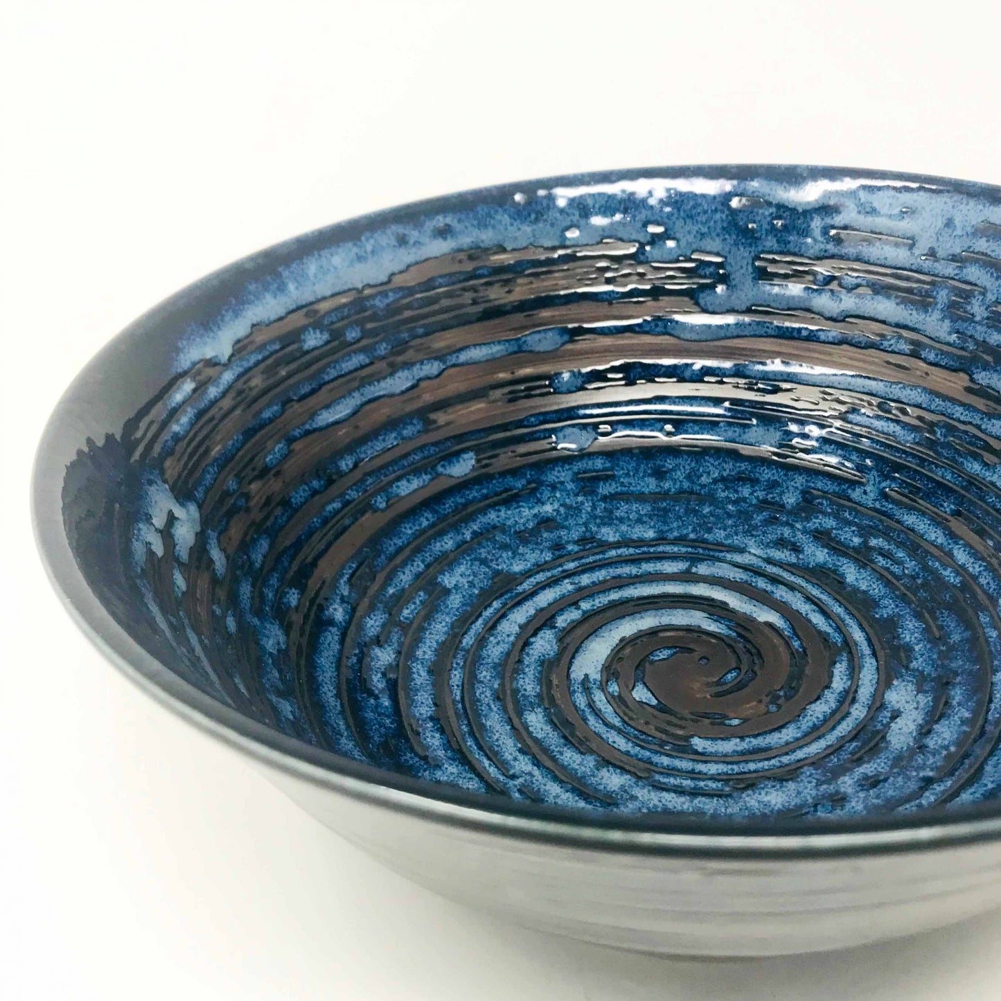Ramen Bowl Navy Blue Hakeme (8.25″D) image 1