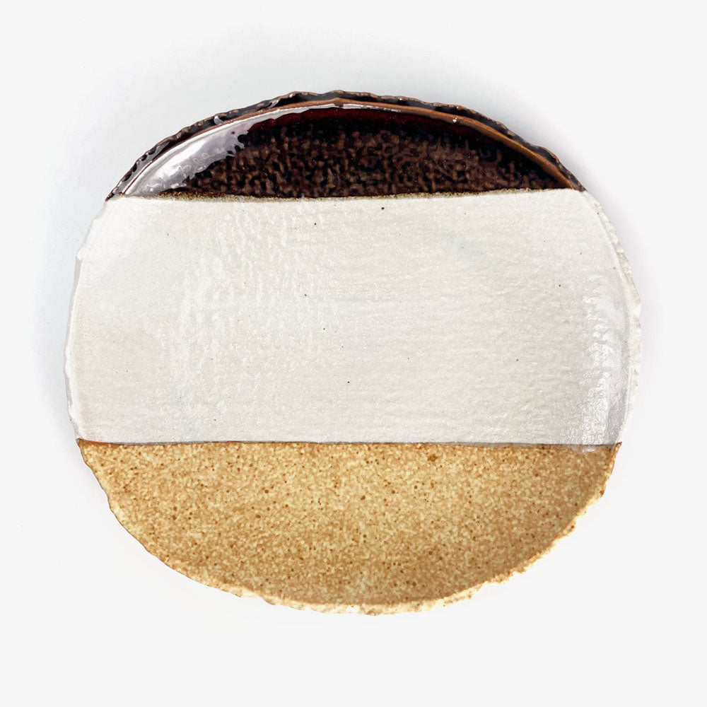 Oval Plate Tochi Ame Nuriwake (9"x8.25") image 1