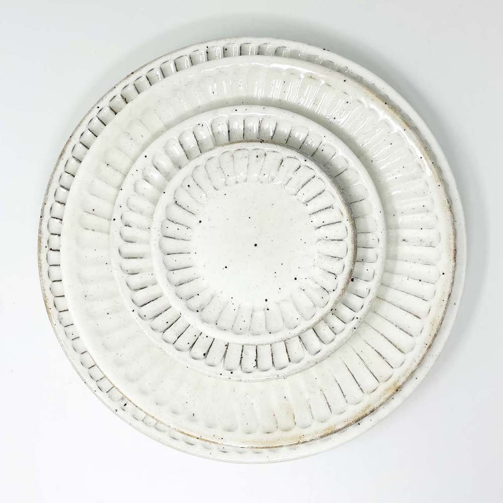 Kobiki Sogime 粉引削ぎ目 Plate (6"D) image 8