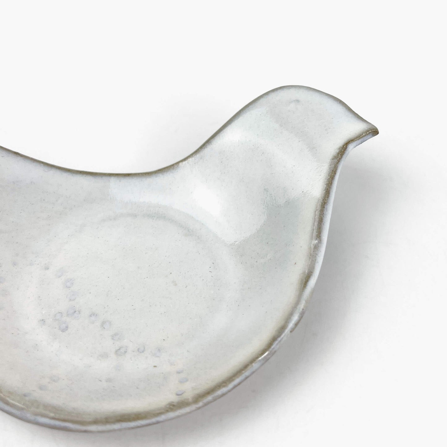 Mamezara Dish Bird White (4.5" x 3.5") by Keishuugama image 3