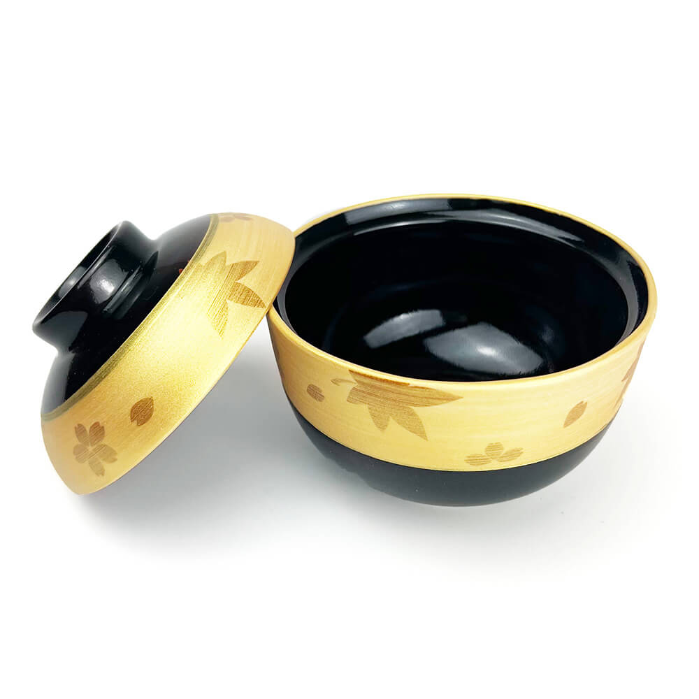 Cov.Bowl Gold Cherry Blossom and Maple Leaf image 2