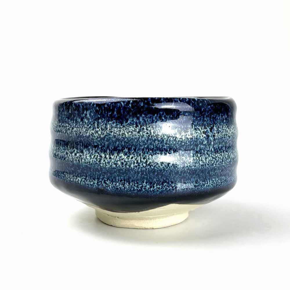 Matcha Bowl Blue Namako (4.5"D) image 1