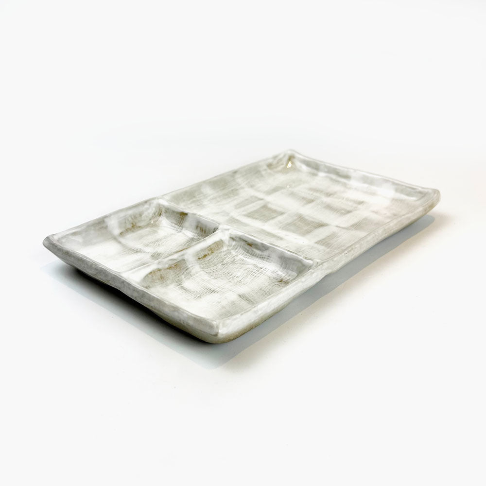 Seto-yaki 3 Divided Dish Unofu (9.25" x 5.5") image 1
