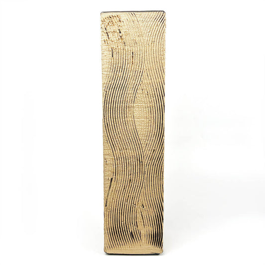 Shigaraki Rectangular Wave Pattern Vase (14.75"H) image 1