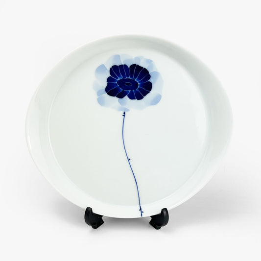 Oval Plate Pincushion Flower by Sin-gama (7.5"x6.75)